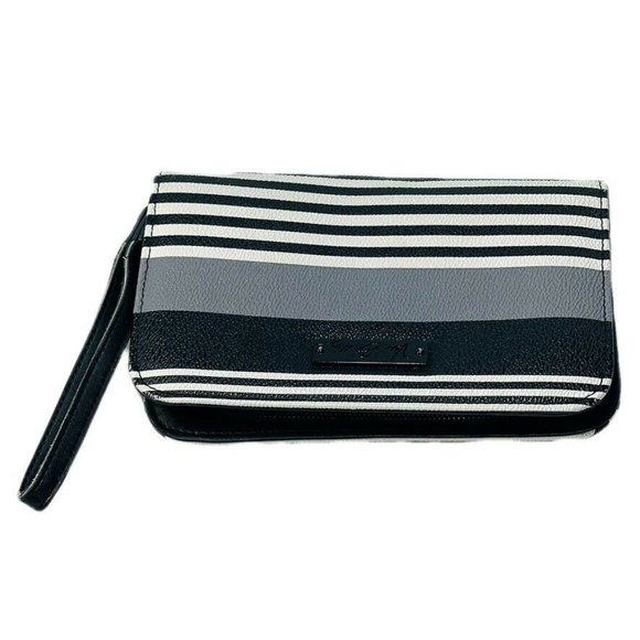 Vera Bradley Leather Accordion Wristlet Wallet Multi-Color Striped - Picture 2 of 7